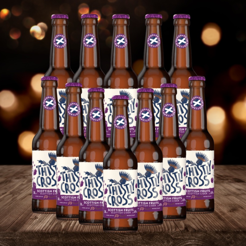 Thistly Cross Scottish Fruits Craft Cider 330ml Bottles – 4.0% ABV (12 Pack)