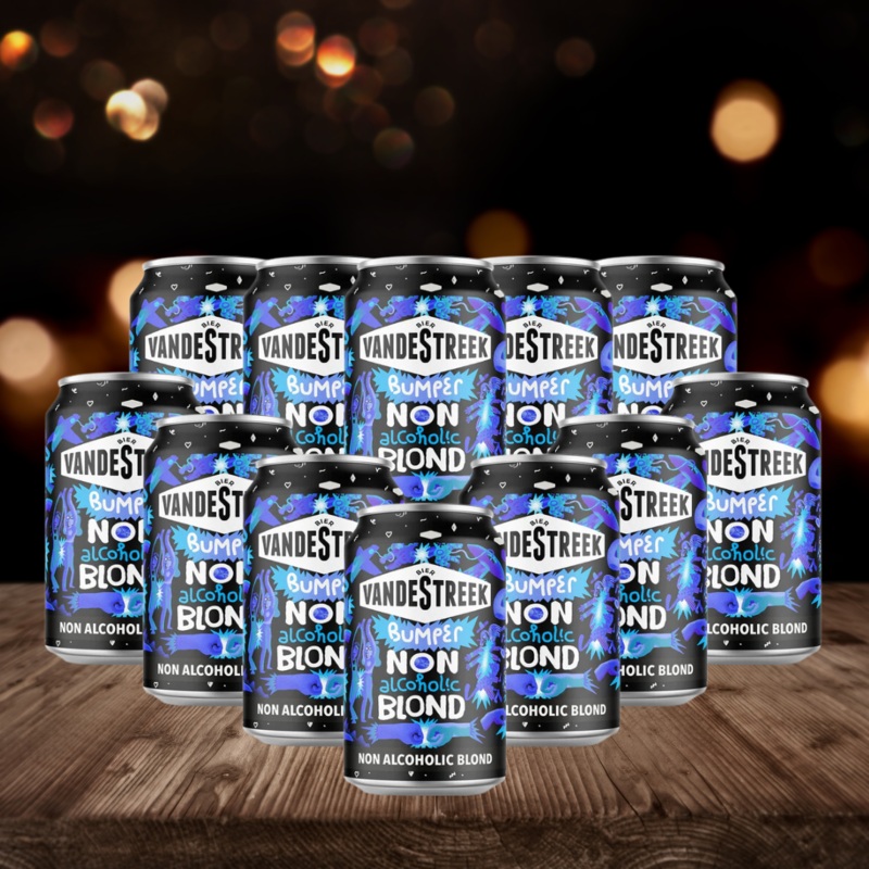 VandeStreek Bumper Dutch Non-Alcoholic Blond 330ml Cans – 0.5% ABV (12 Pack)