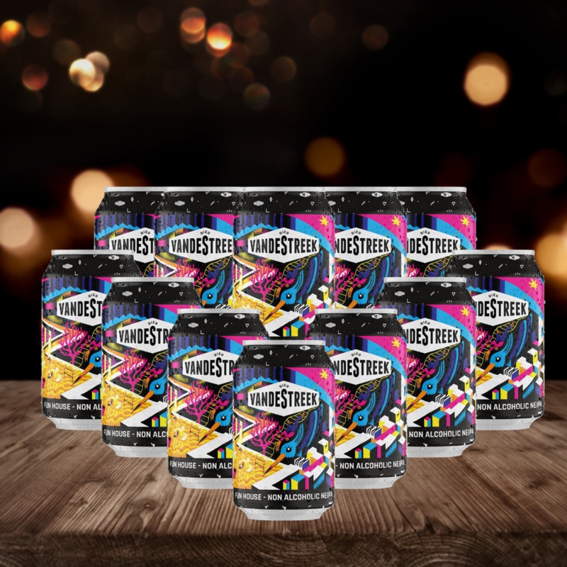 VandeStreek Fun House Dutch Non-Alcoholic New England IPA 330ml Cans – 0.5% ABV (12 Pack)
