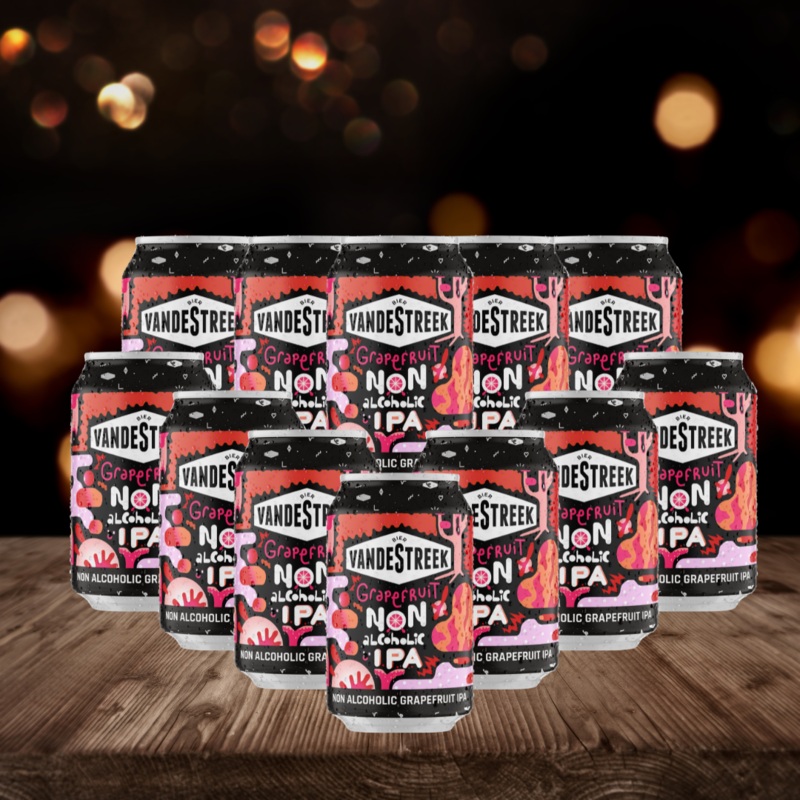 VandeStreek Grapefruit Dutch Non-Alcoholic IPA 330ml Cans – 0.5% ABV (12 Pack)