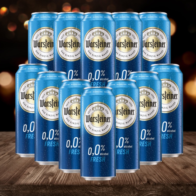 Warsteiner Fresh German Alcohol Free Pilsner 500ml Cans – 0.0% ABV (12 Multipack)