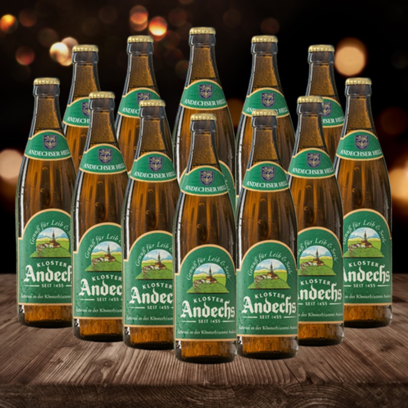 Andechs Andechser Hell German Lager 500ml Bottles – 4.8% ABV (12 Pack)