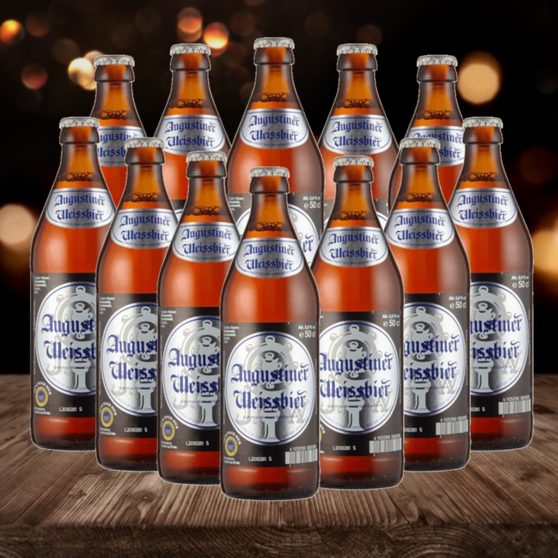 Augustiner German Weissbier 500ml Bottles – 5.4% ABV (12 Multipack)