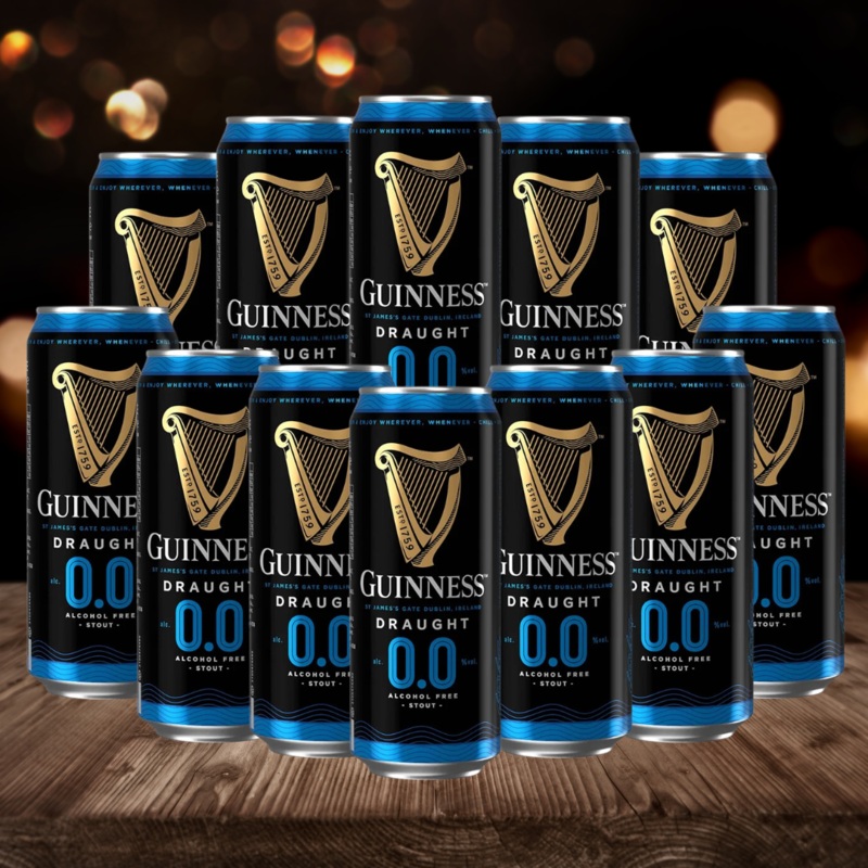 Guinness Draught Alcohol Free Stout 440ml Cans (12 Pack) – 0.0% ABV