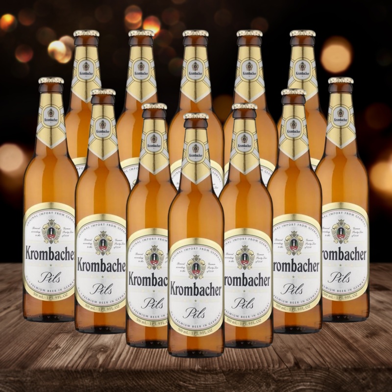 Krombacher Pils German Premium Lager 500ml Bottles – 4.8% ABV (12 Pack)