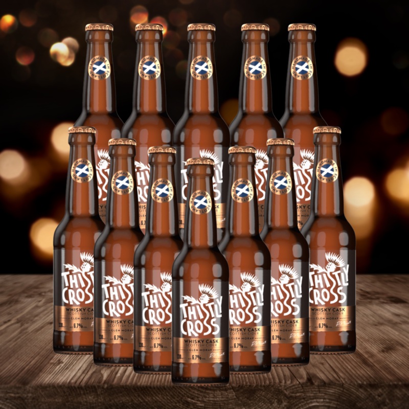 Thistly Cross Whisky Cask Craft Cider 330ml Bottles – 6.7% ABV (12 Pack)