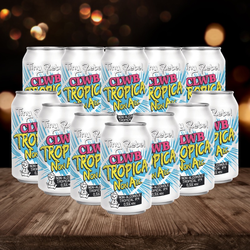 Tiny Rebel ‘Clwb Tropica NA’ British Alcohol-Free Beer 330ml Cans – 0.5% ABV (12 Pack)