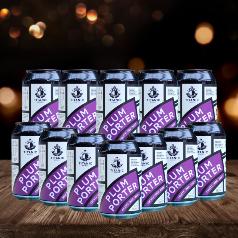 Titanic Brewery British Plum Porter 330ml Cans – 4.9% ABV (12 Pack)