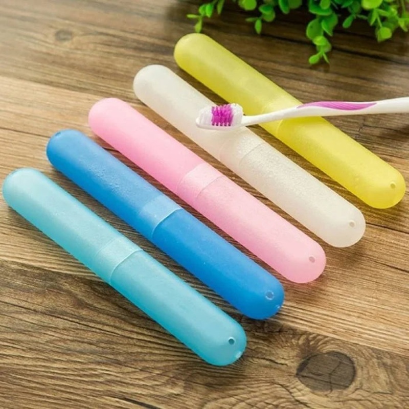 5 Pcs Plastic Toothbrush Cover, Anti Bacterial Toothbrush Case Box, Portable Toothbrush Container For Travel (Random color)