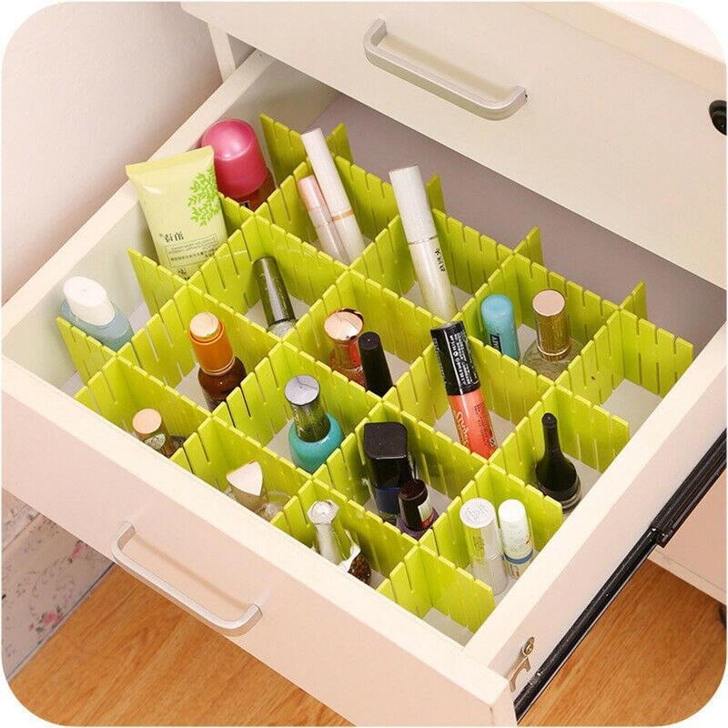 Drawer Organizer Divider 6 PCS Set, Adjustable Drawer Organizer, Makeup Storage Grid Home Kitchen Board Divider