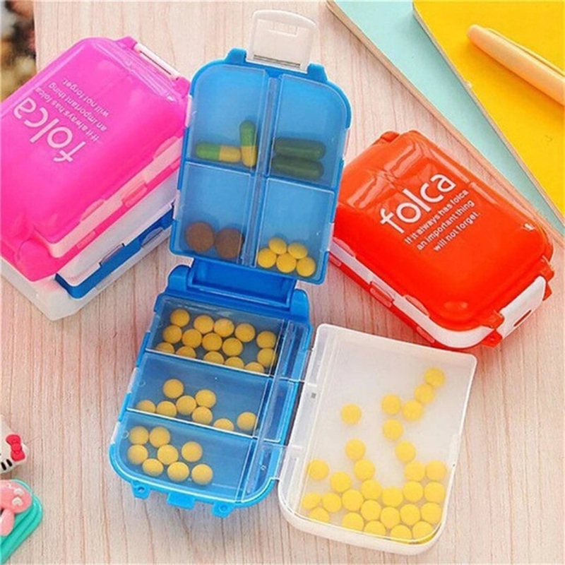 Folca Medicine Box  Travel-Friendly Pill Case with Compartments (Random color-Pack of 1)
