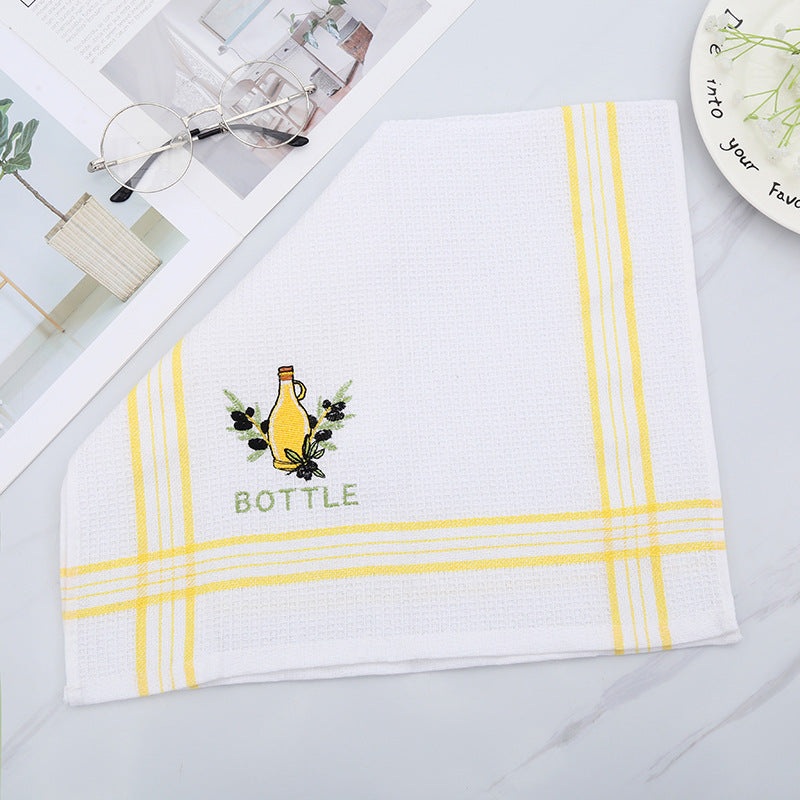 Polyester Cotton Embroidery Dishwashing & Cleaning Towel  Multipurpose Dusting Cloth (Random Piece-Pack of 1)