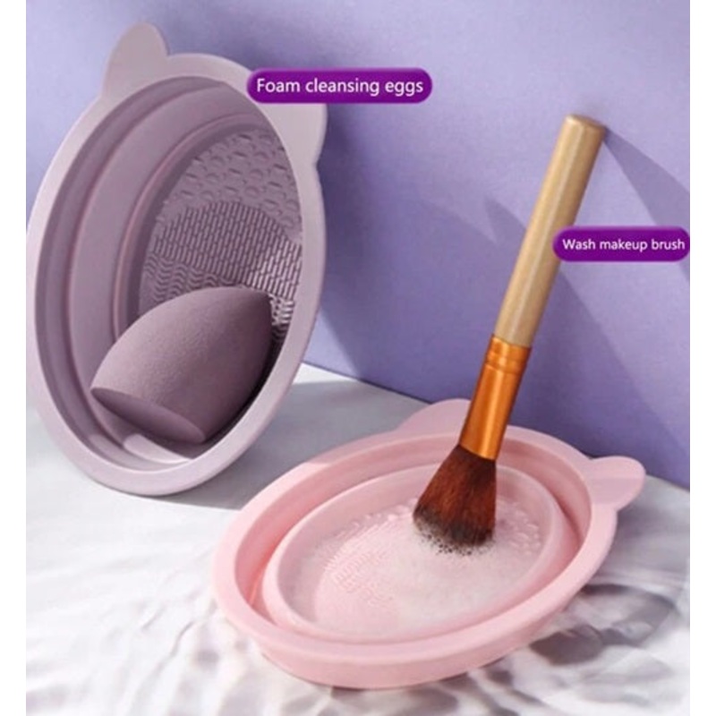 Silicone Makeup Brush Cleaning Folding Tray