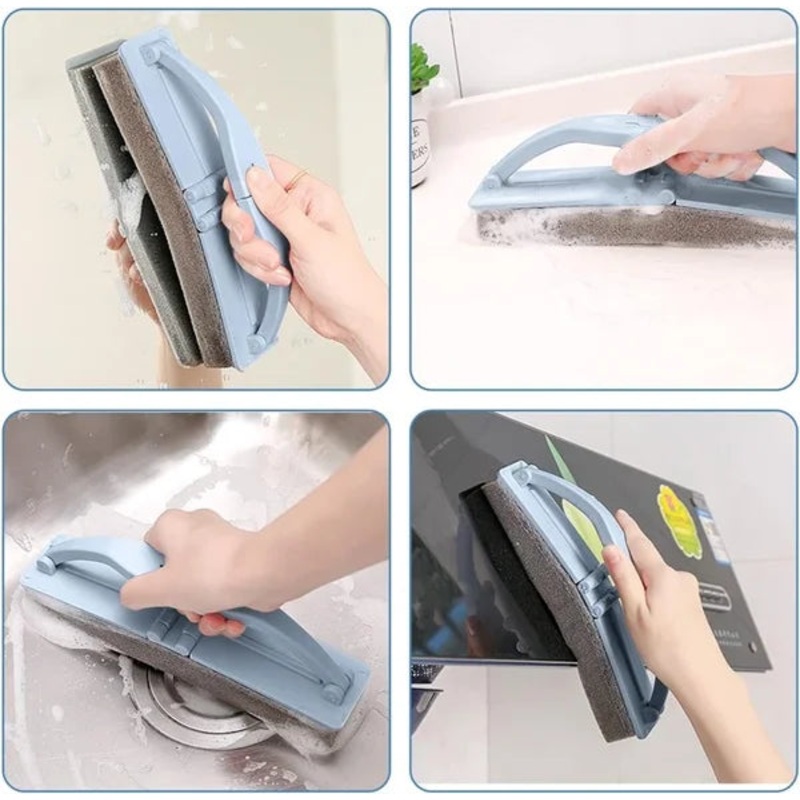 Multipurpose Sponge Cleaning Folding Brush Portable Scrubber for Kitchen, Bathroom & Household Use (Pack of 1)