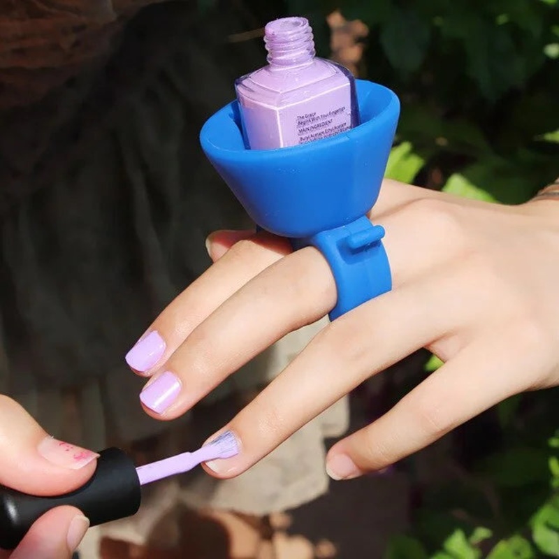 Portable Silicone Nail Polish Stand  Random Colors for Easy Bottle Organization ( Pack of 1 )