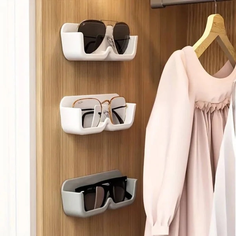 Wall Mounted Glasses Holder  Space-Saving Eyewear Organizer – (Random color-Pack of 1)