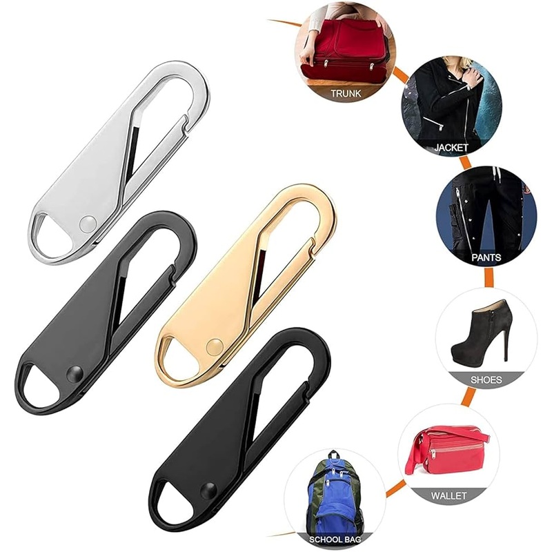 Pull Replacement Zipper – Durable Sliders -Universal Fix for Bags, Jackets & Suitcases ( Pack of 10 )