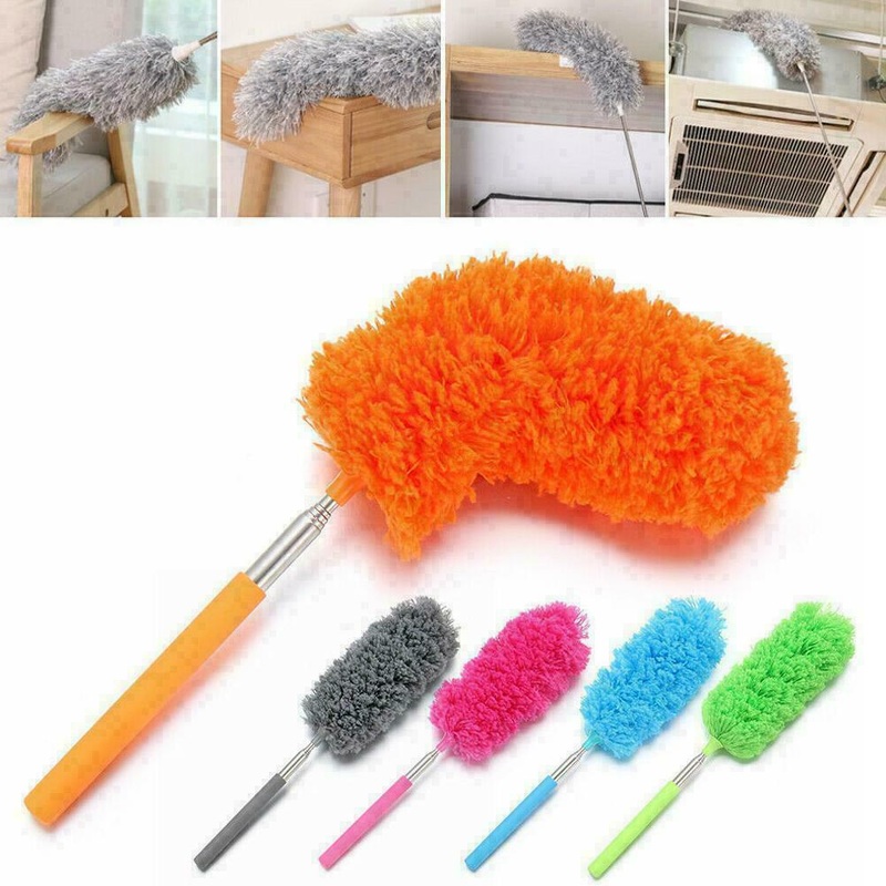 Small Folding Telescopic Duster – Lightweight Microfiber Extendable Cleaning Brush – Portable mopping Tool (Random Color) (Pack of 1)