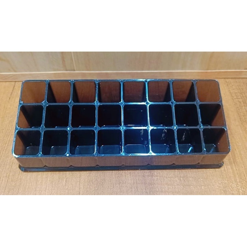 24 Cavity Black Lipstick Organiser, Lipstick Lip Gloss Nail Polish Cosmetics Organiser, 24 Grid Squares Holder Stand (Plastic)