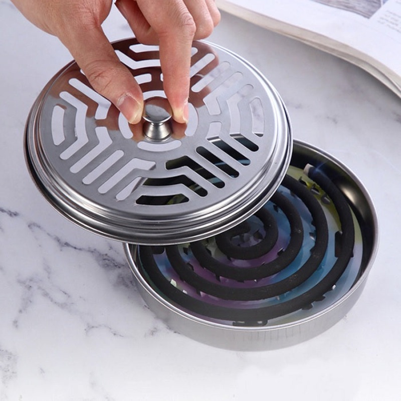 Portable Mosquito Coil Holder with Cover