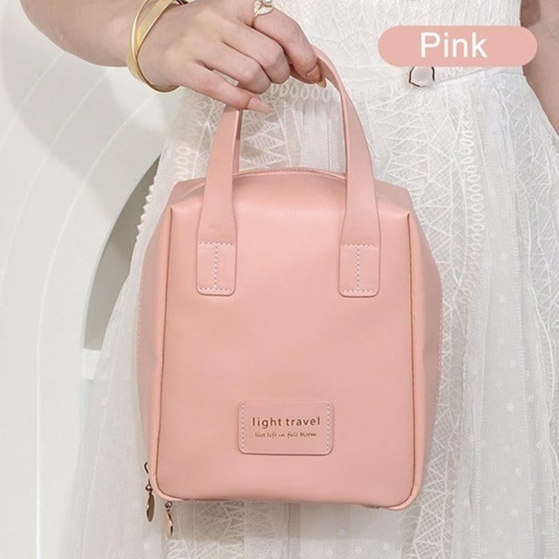 PU Leather Cosmetic Bag|Black|White|Rose Pink
