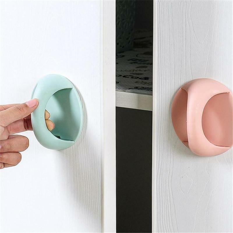 Self-Adhesive Door Handles  Easy Stick-On Grip Handles for Doors & Drawers (Random Colors-Pack of 4)