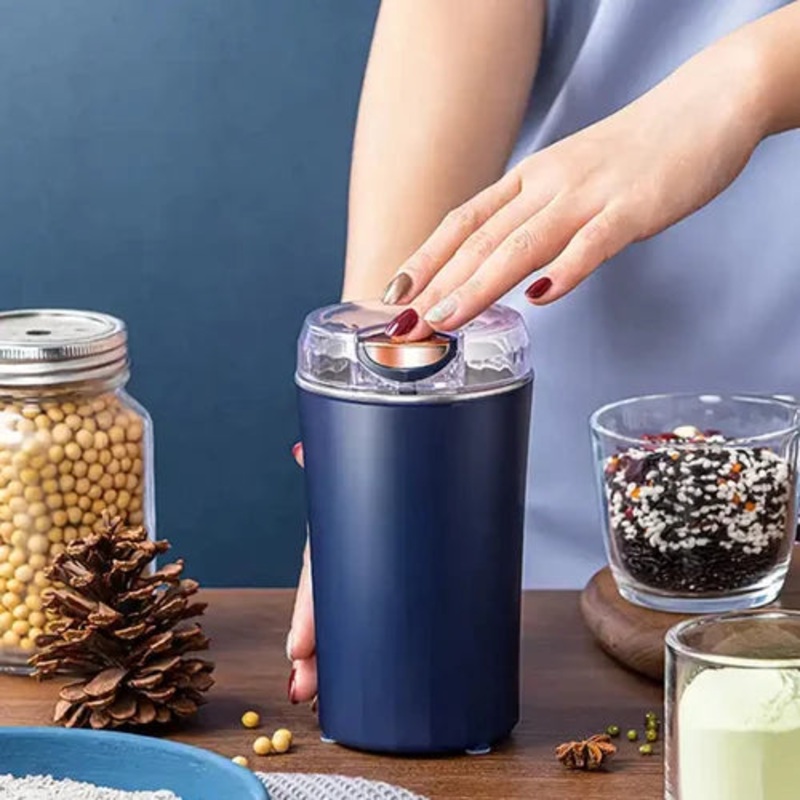 Stainless Steel Electric Coffee Grinder  Multifunctional Grinder with Overheat Protection, Portable Coffee Bean & Spice Grinder (Pack of 1)