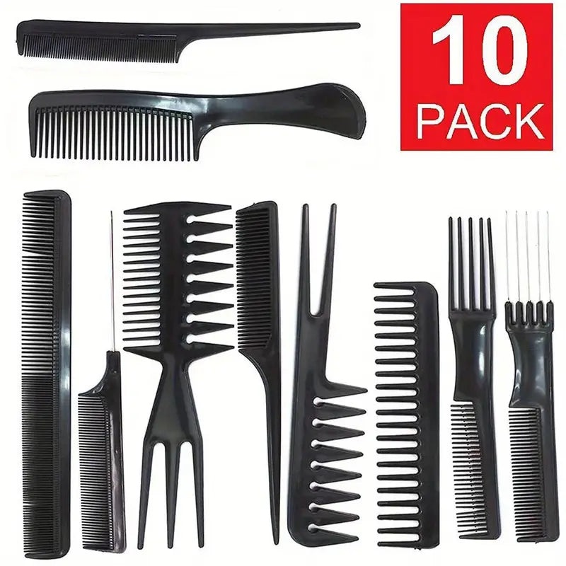 10 Pcs Hair Styling Professional Comb Set  Durable Hairdressing Combs for Salon & Home Use