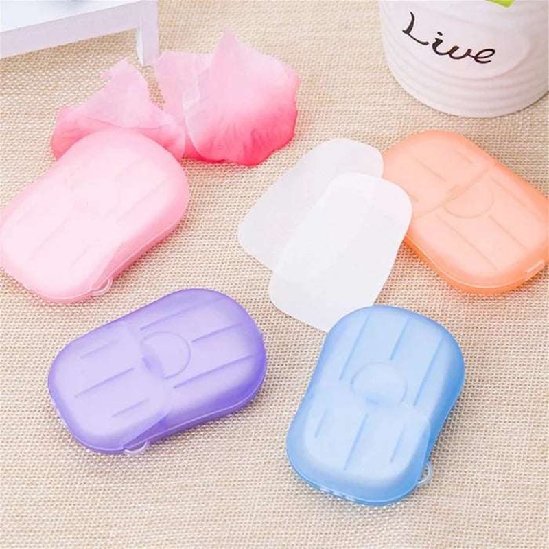 Pocket Paper Soap Sheets  Disposable Hand Wash Soap for Travel & Outdoor Use (20 Pcs)