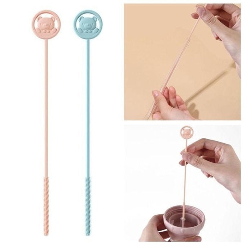 Silicone Straw Cleaning Brush Long – Bristle Cleaner for Stainless Steel Drink Straws Heavy Duty Brushes for Washing Glass Silicone Metal Straws Tea Pot Spout Mini Micro Bottle