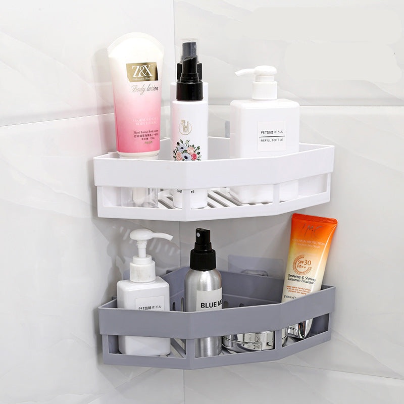 1 Pc Triangular Bathroom Corner Storage Rack  Space-Saving Wall Mounted Shelf for Bathroom & Kitchen