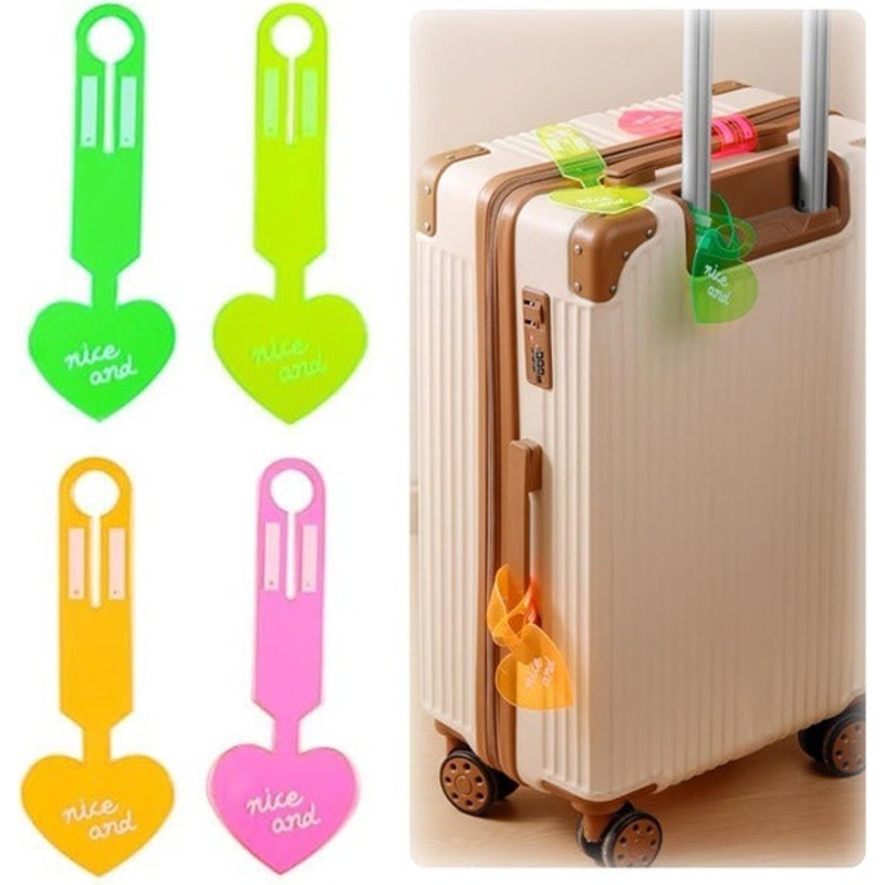 PVC Fluorescent Luggage Tag for Suitcase, Bags Labels Travel Accessory