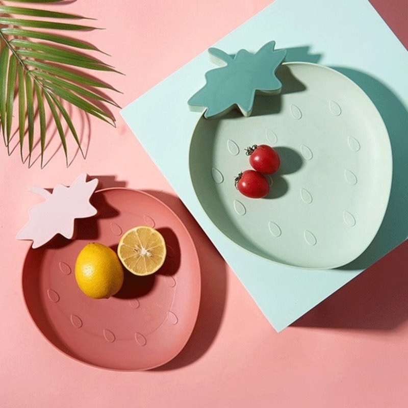 Sweet Strawberry Shaped Snack Plate (Random Colour)