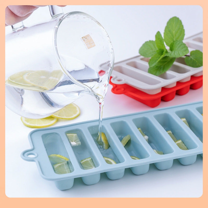 Silicone Ice Stick Tray 10 Grid  Single Pc Ice Cube Mold for Bottled Drinks, Freezer Safe
