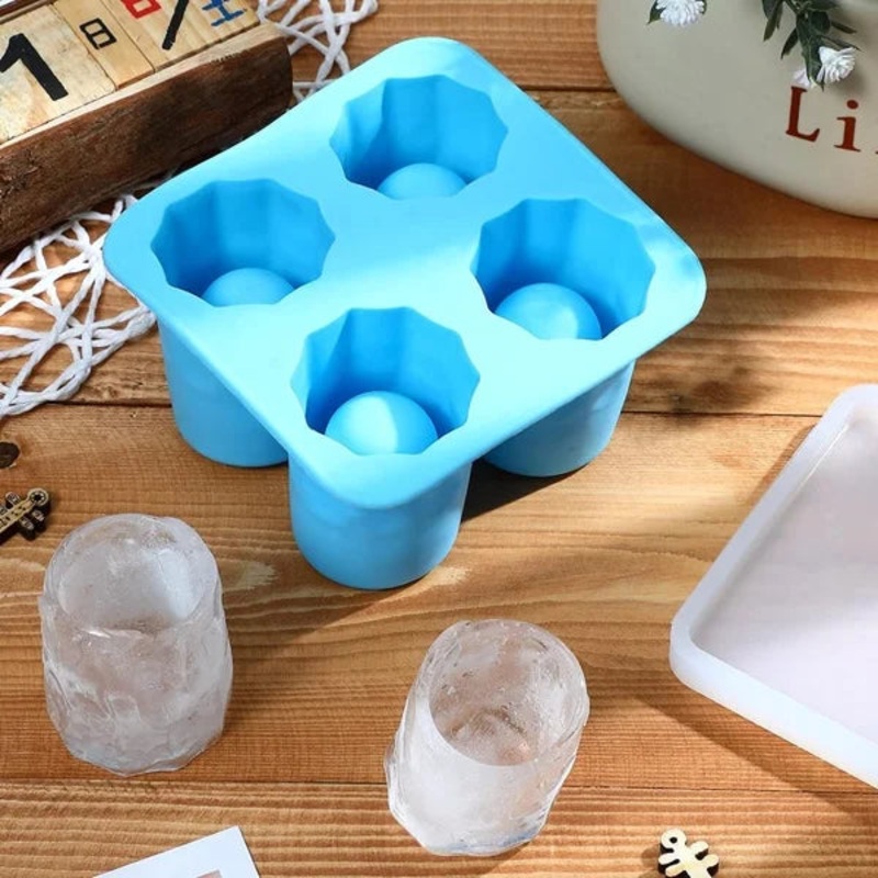 Silicone Shot Glass Ice Mold  Reusable Flexible Ice Cube Mold for Drinks & Cocktails (Pack of 1)