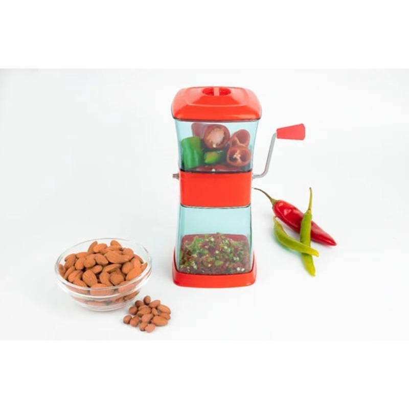 Plastic Dry Fruit & Vegetable Cutter  Multi-Purpose Chopper with Stainless Steel Blade for Onion, Chilli, and Veggies (Random color) (Pack of 1)