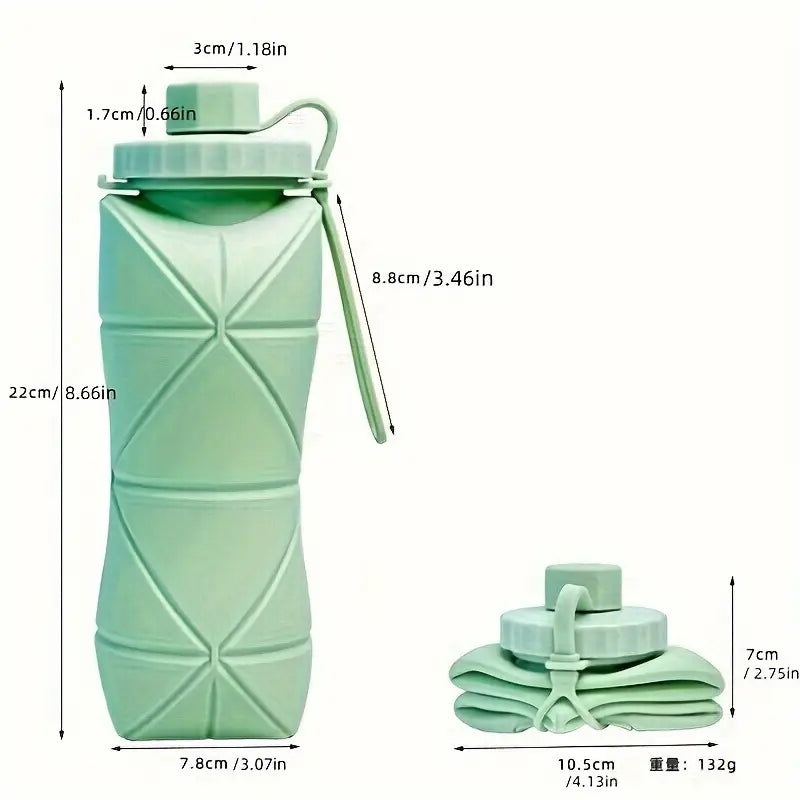 Portable Silicone Water Bottle  600ML Leak-Proof & Space-Saving Design (random color)