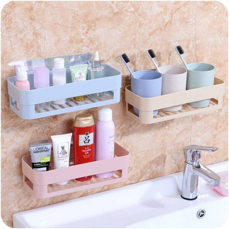 Wall-Mounted Bathroom Shelf  Space-Saving Storage Rack (random color) (Pack of 1)