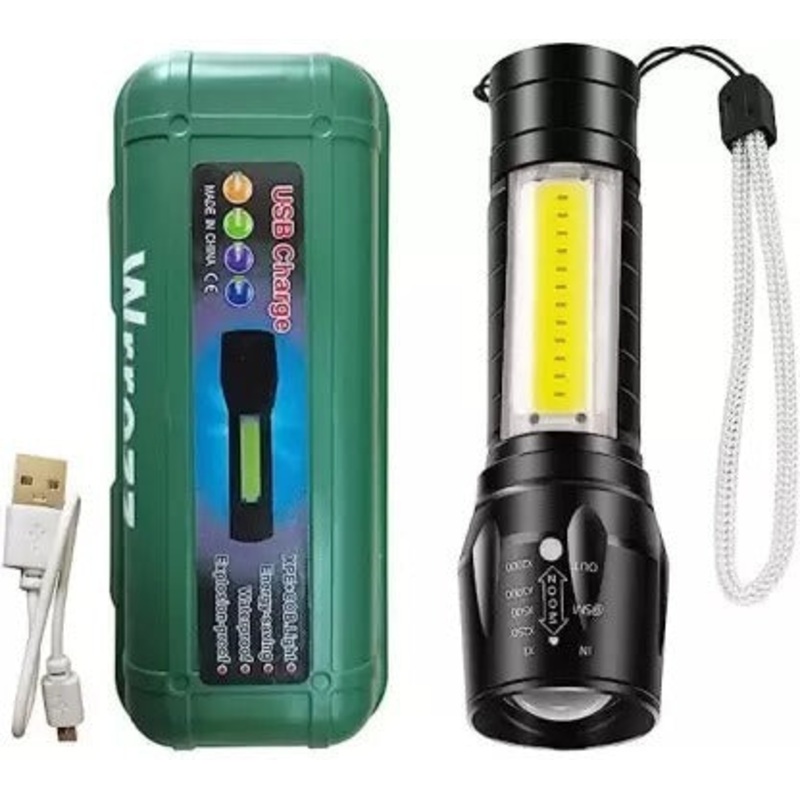 2 in 1 Flashlight Rechargeable USB Torch, Mini Size Telescopic Portable Torch with Pen Clip Outdoor Other Camping