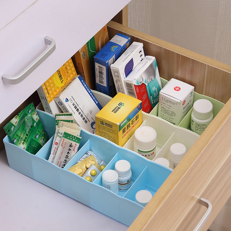 3 Pcs  5-Compartment Plastic Storage Box | Closet Organizer for Underwear, Socks & Accessories