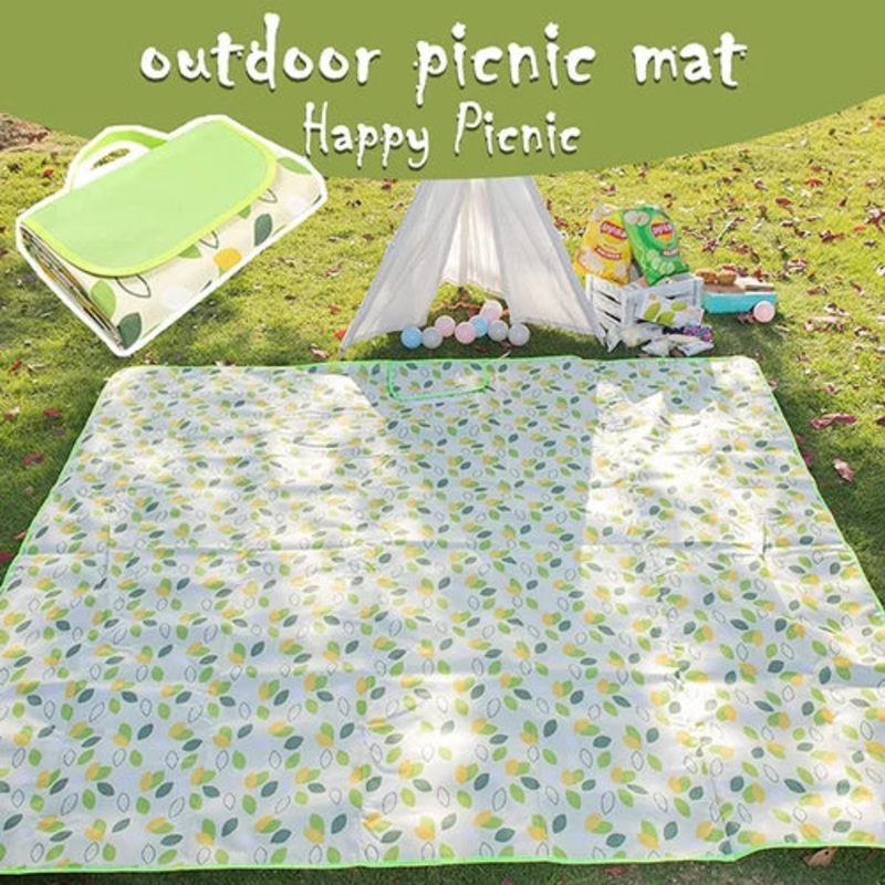 Portable Picnic Mat  Waterproof, Foldable & Easy to Carry, Family Outdoor Blanket – 135cm x 150cm (Random Print) (Pack of 1)