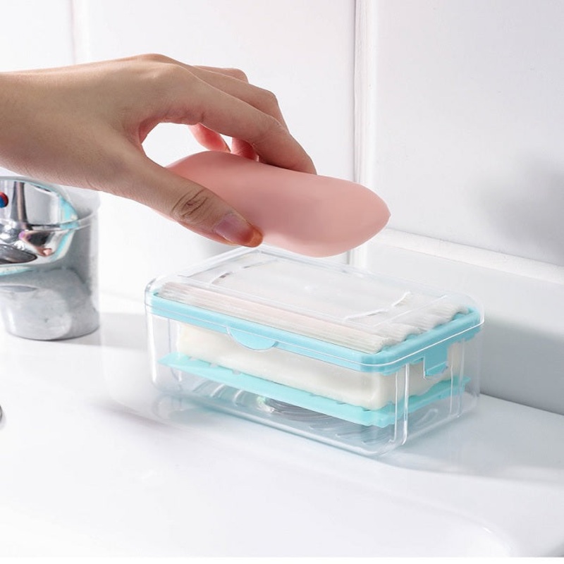 Roller Soap Holder, Easy Cloth Plastic Washing Soap Roller, Dispenser Case with Lid Having Roller Viral Soap Roller ( Pack of 1)