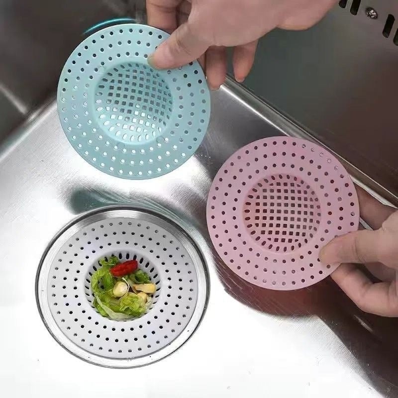 Sink Jali Plastic Strainer  Easy Clean Kitchen Drain Filter & Stopper (Random color-Pack of 1)