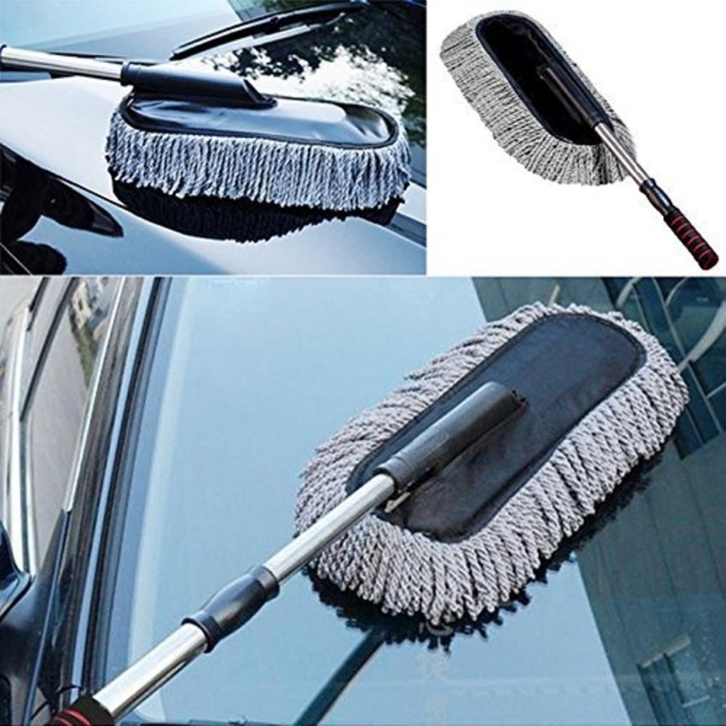 Telescopic Fabric Car Cleaning Brush Duster  Extendable Handle, Soft Dust Remover for Car, Bike & Home Use (Pack of 1)