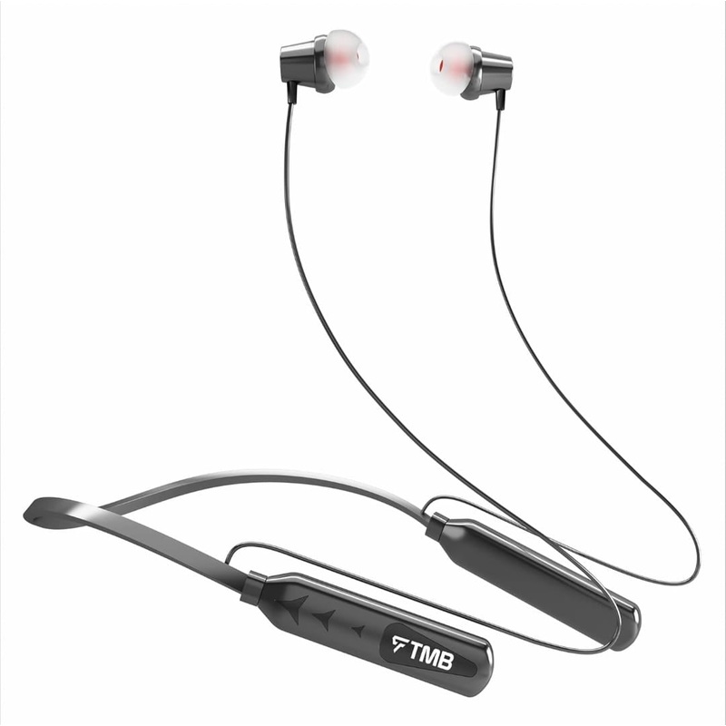 TMB M33 Bluetooth Earbuds – 6H Playtime, 250mAh Battery, Copper Speakers, Fast Charging, and Magnetic Buds (Black)