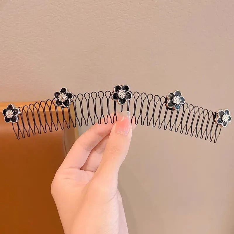 1Pcs Stretchable Flower Hair Clip – U Shape Hair Finishing Fixer Comb