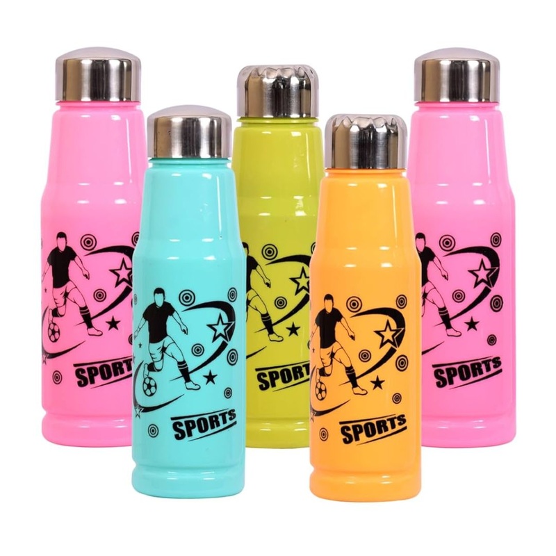 Sports Water Bottle (500 ml)  Leak-Proof, BPA-Free Plastic Bottle for Gym, Travel & Outdoor (Random Color) (Pack of 1)