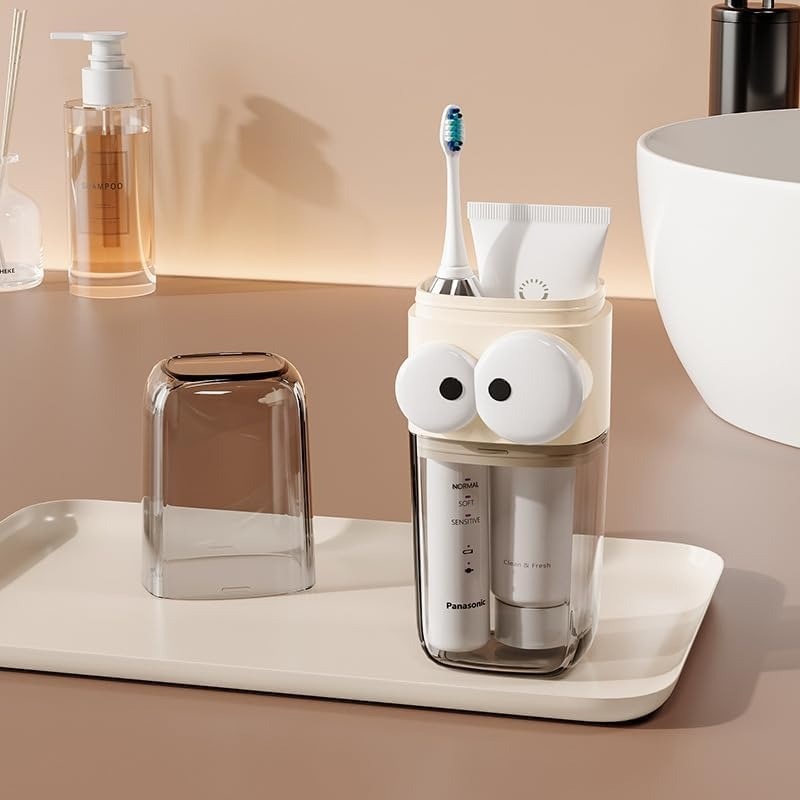Transparent Toothbrush Case & Travel Mouthwash Cup – Ideal for Home & Travel (Set of 1)