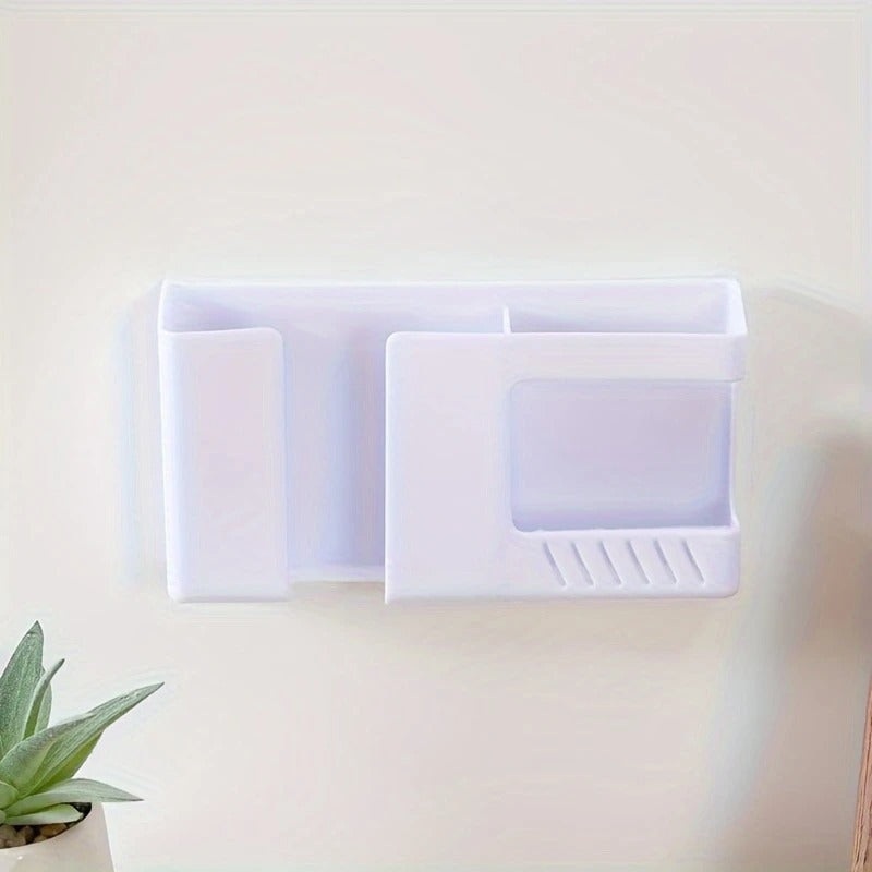 Wall Mounted 2-In-1 Mobile & Remote Holder  Space-Saving Organizer for Phones and TV Remotes