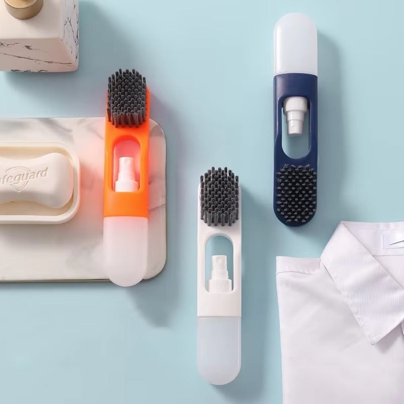 2-in-1 Laundry & Shoe Cleaning Brush with Refillable Soap Dispenser – 1 Pcs (Random Color)